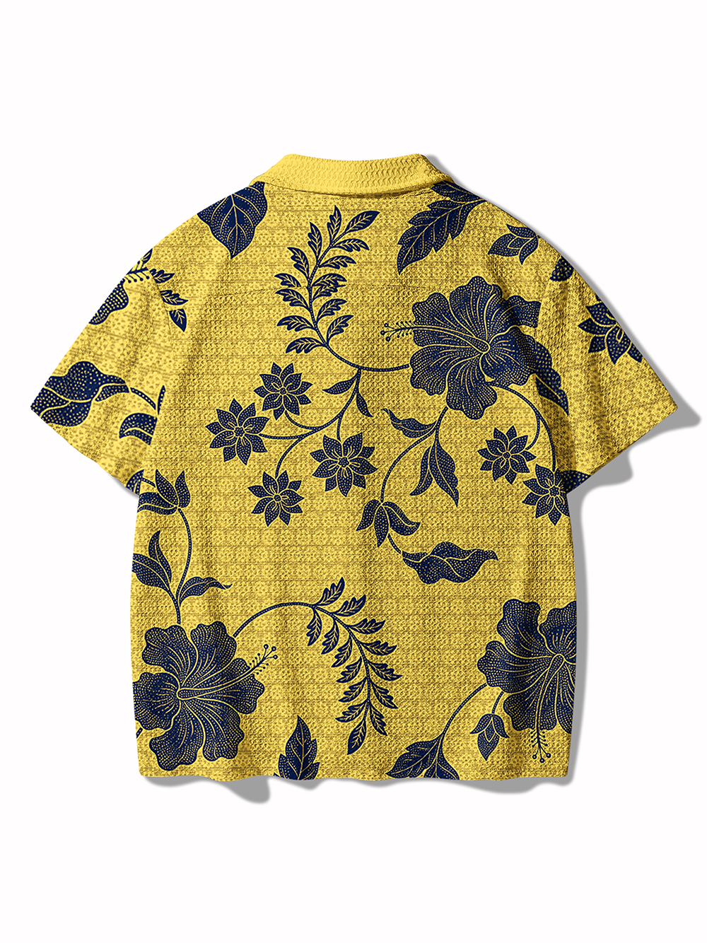 Orionride Large Hibiscus Flowers Men's Camp Collar Knitted Shirt