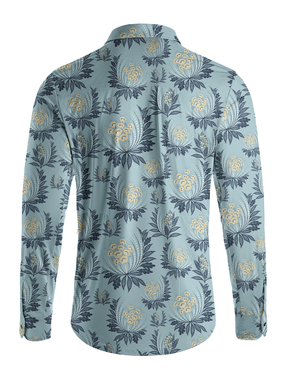Orionride Semicircular Floral Men's Stretchy Breathable Long Sleeve Gravel Shirt