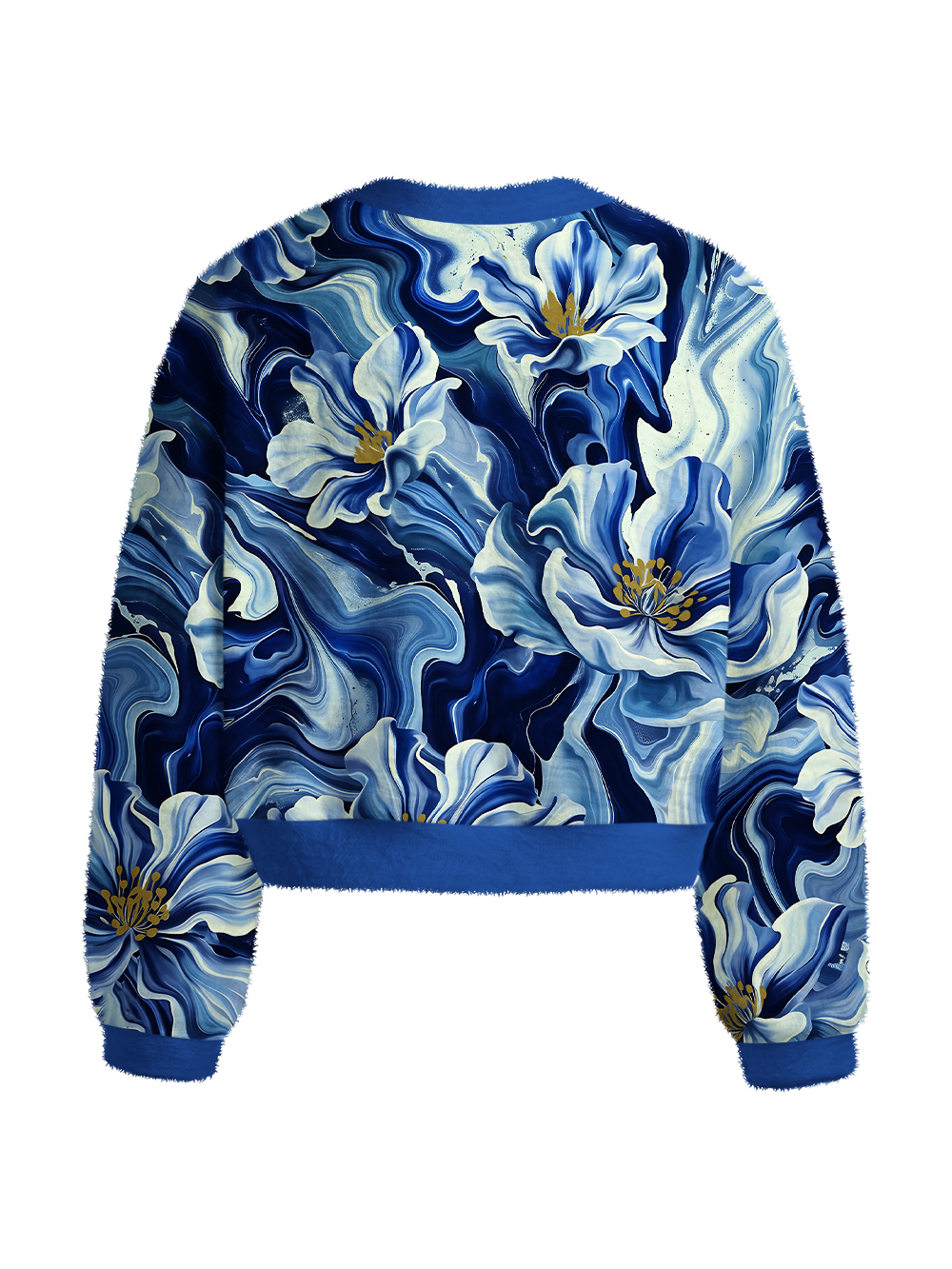Orionride Fluid Blossoms Women's Fuzzy Knit Sweater