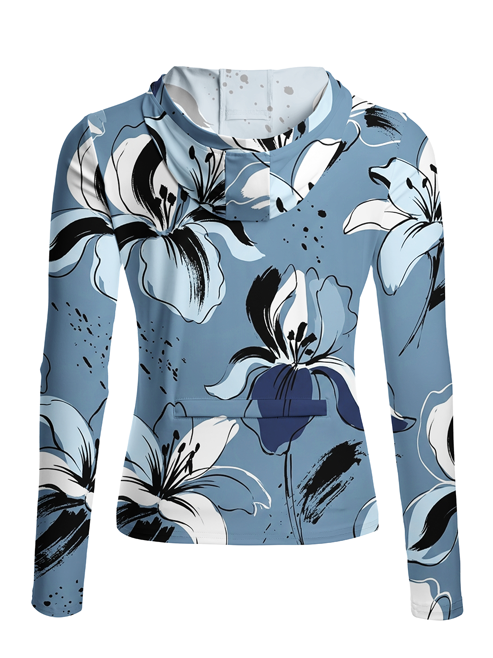 Orionride Ink Bloom Women's Long Sleeve Cycling Hoodie Shirt