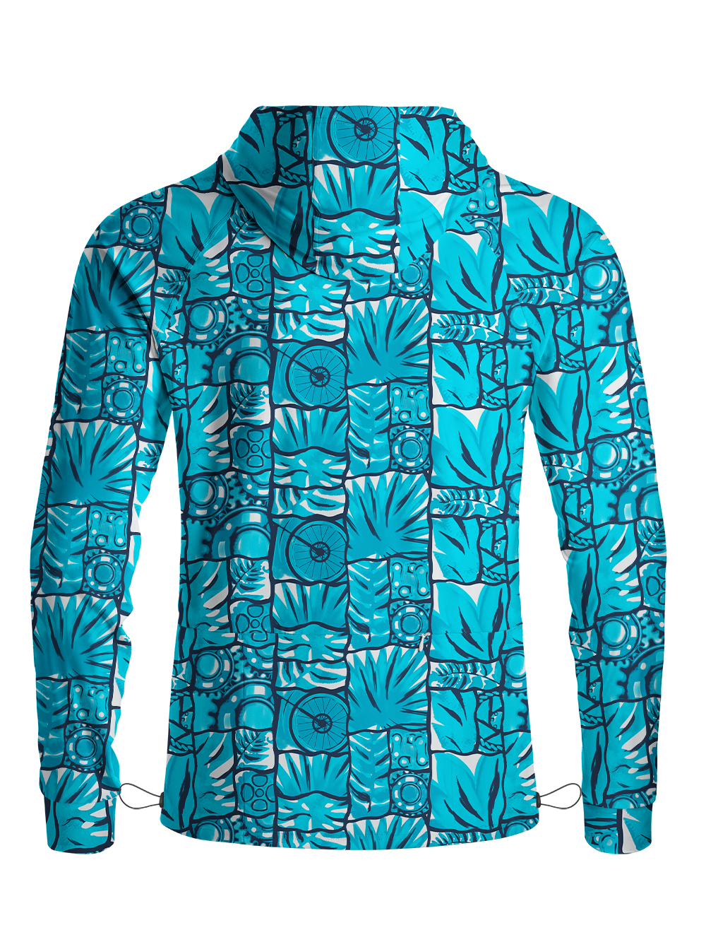 Orionride Ferns And Wheels Long Sleeve Cycling Hoodie Shirt