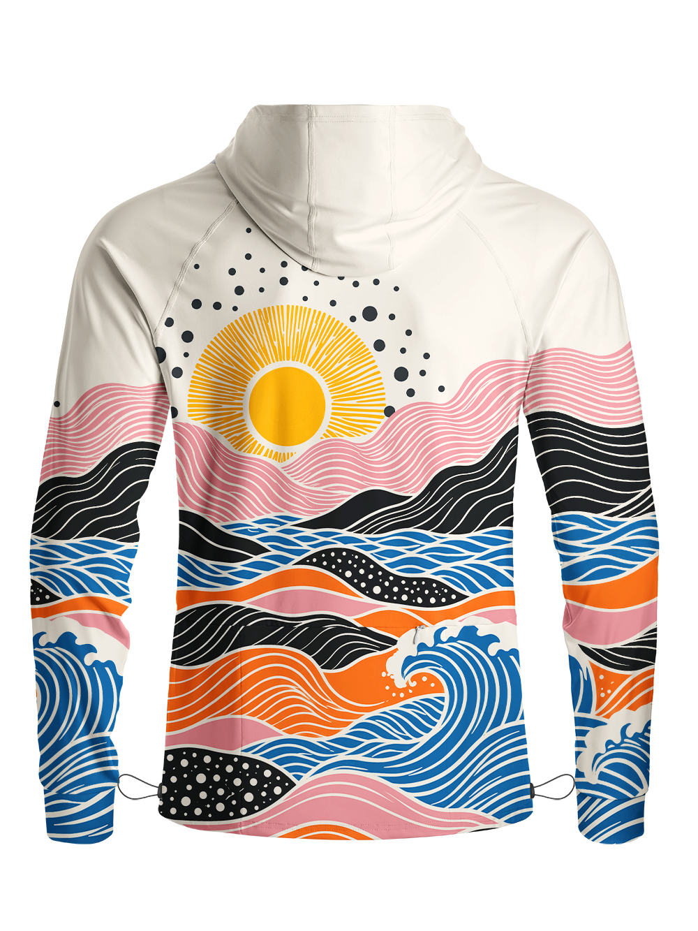 Orionride Sunset Waves Long Sleeve Cycling Hoodie Shirt