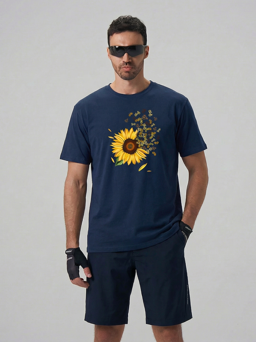 Orionride Blooming Sunflowers Short Sleeves Bike T-Shirt