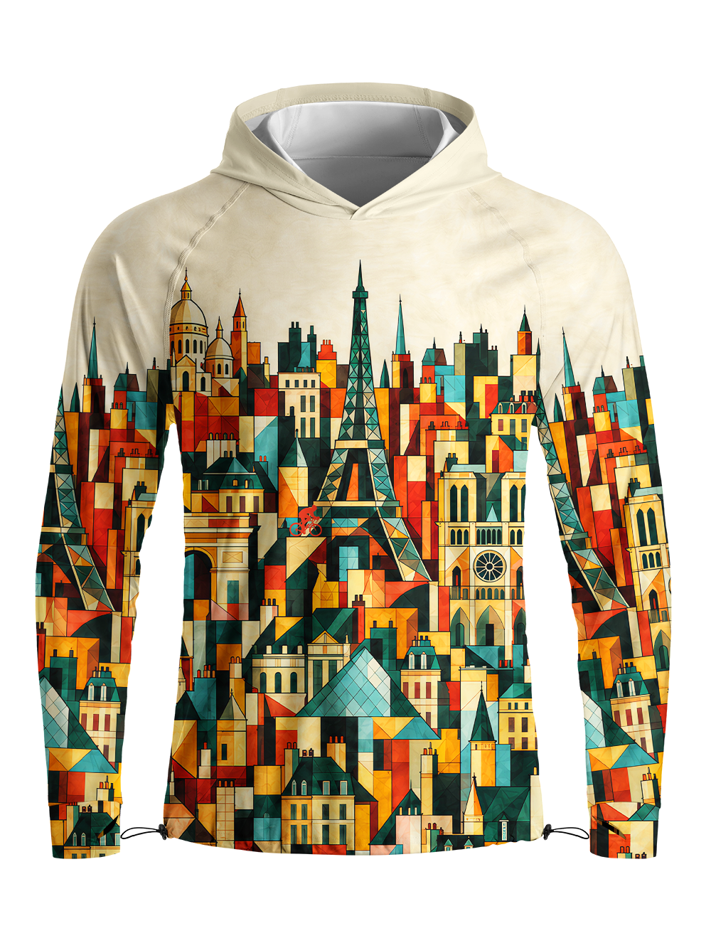Orionride Geometric Metropolis Long Sleeve Cycling Hoodie Shirt