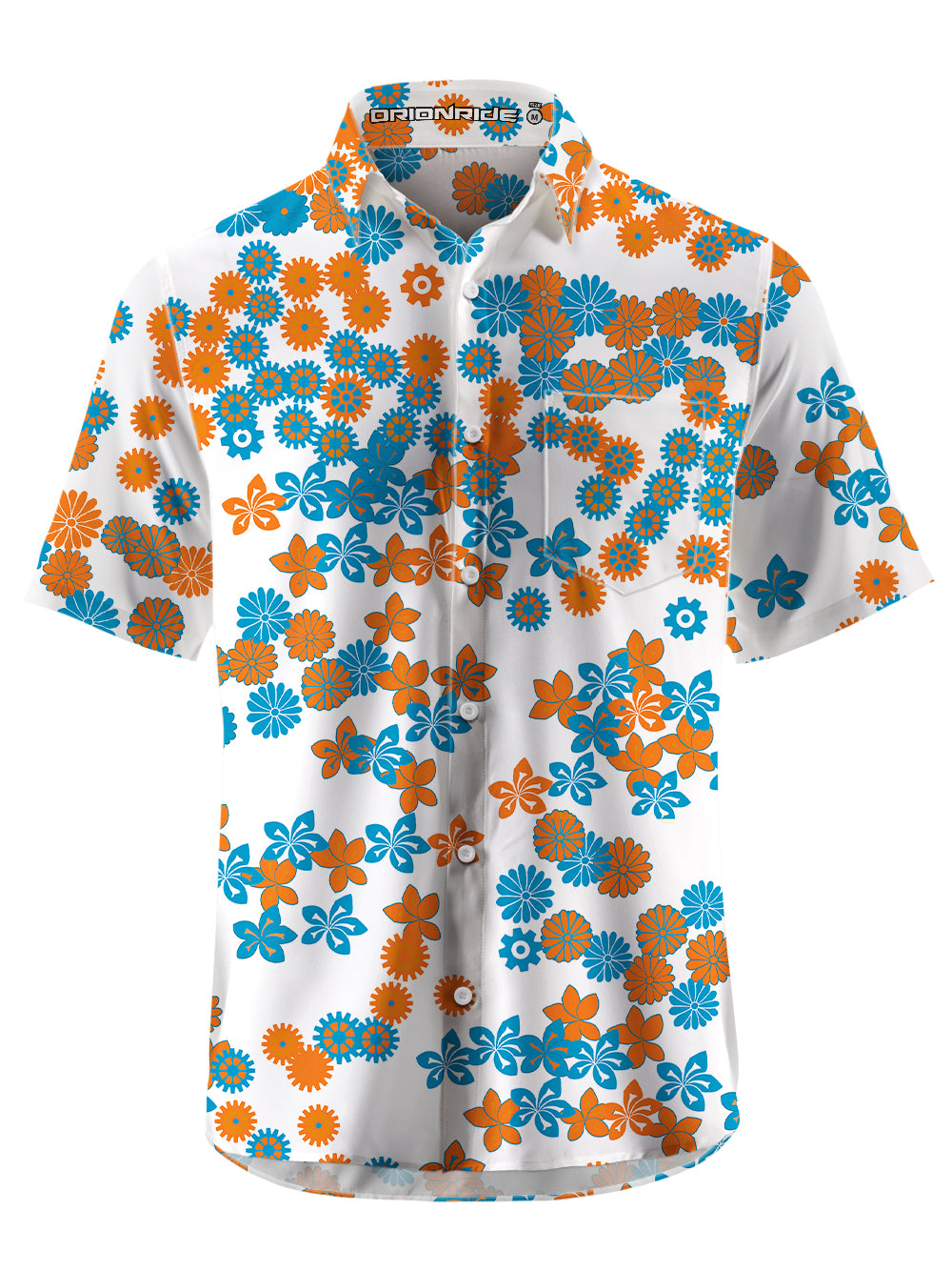Orionride Charming Daisy Zipper Pockets Ultra Lightweight Short Sleeves Gravel Shirt
