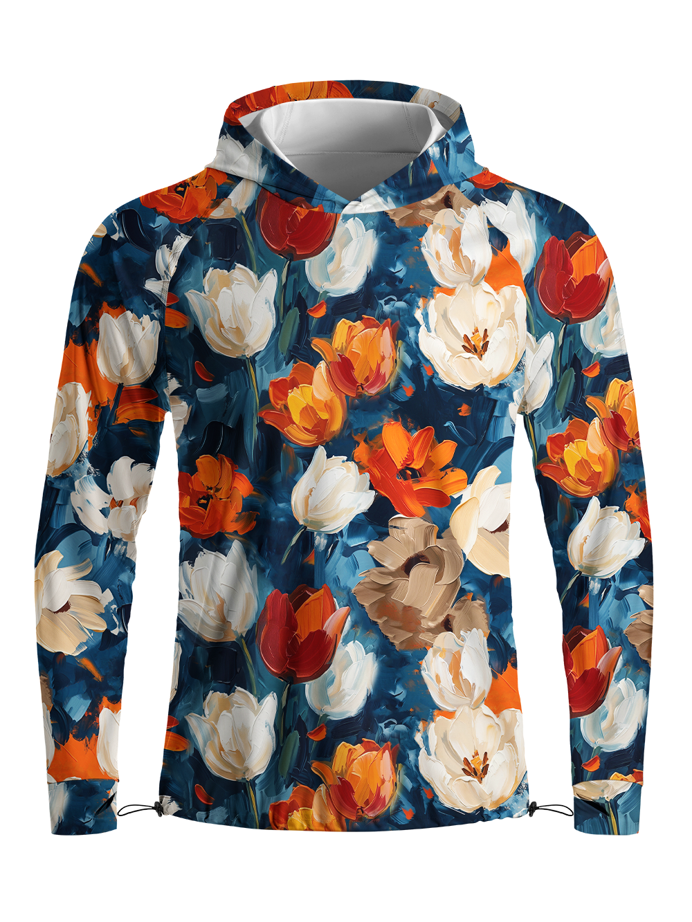 Orionride Thick Tulip Paint Long Sleeve Cycling Hoodie Shirt