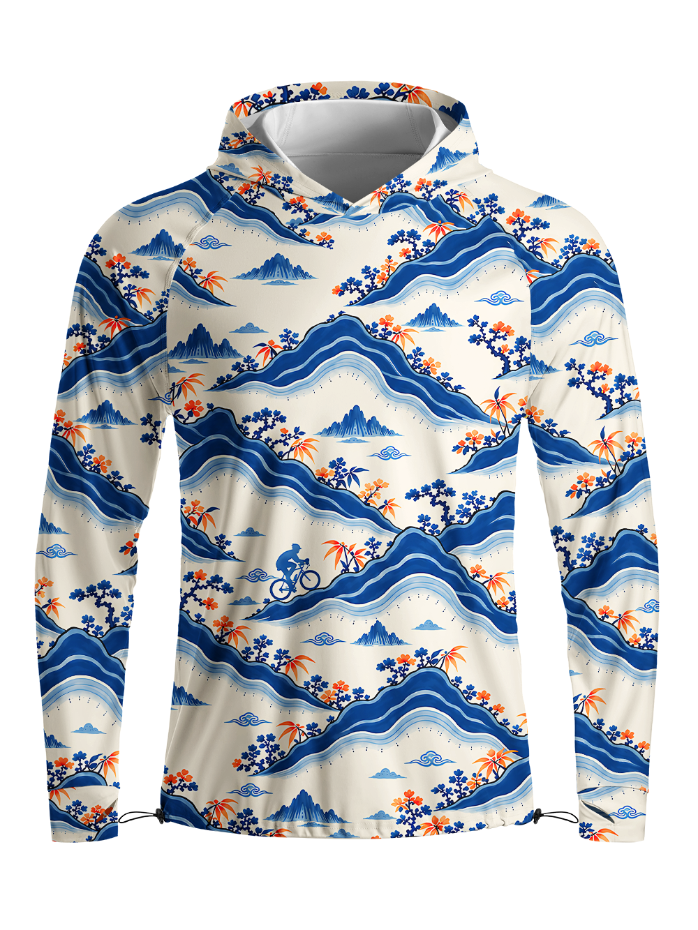 Orionride Rippling Vista Long Sleeve Cycling Hoodie Shirt