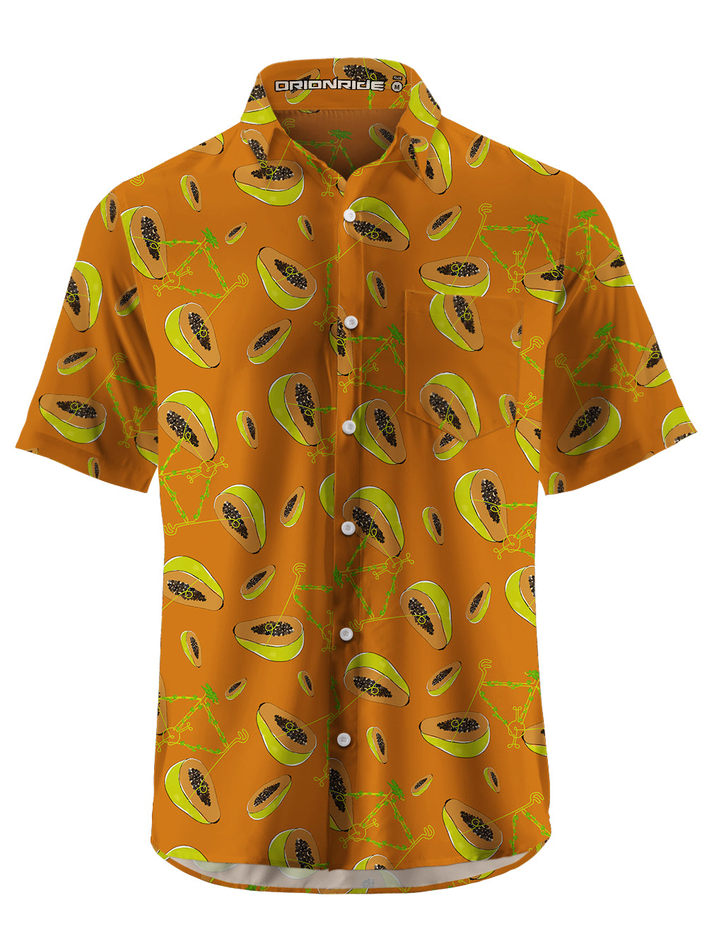 Orionride Papaya Bicycle Short Sleeves Hawaiian shirt