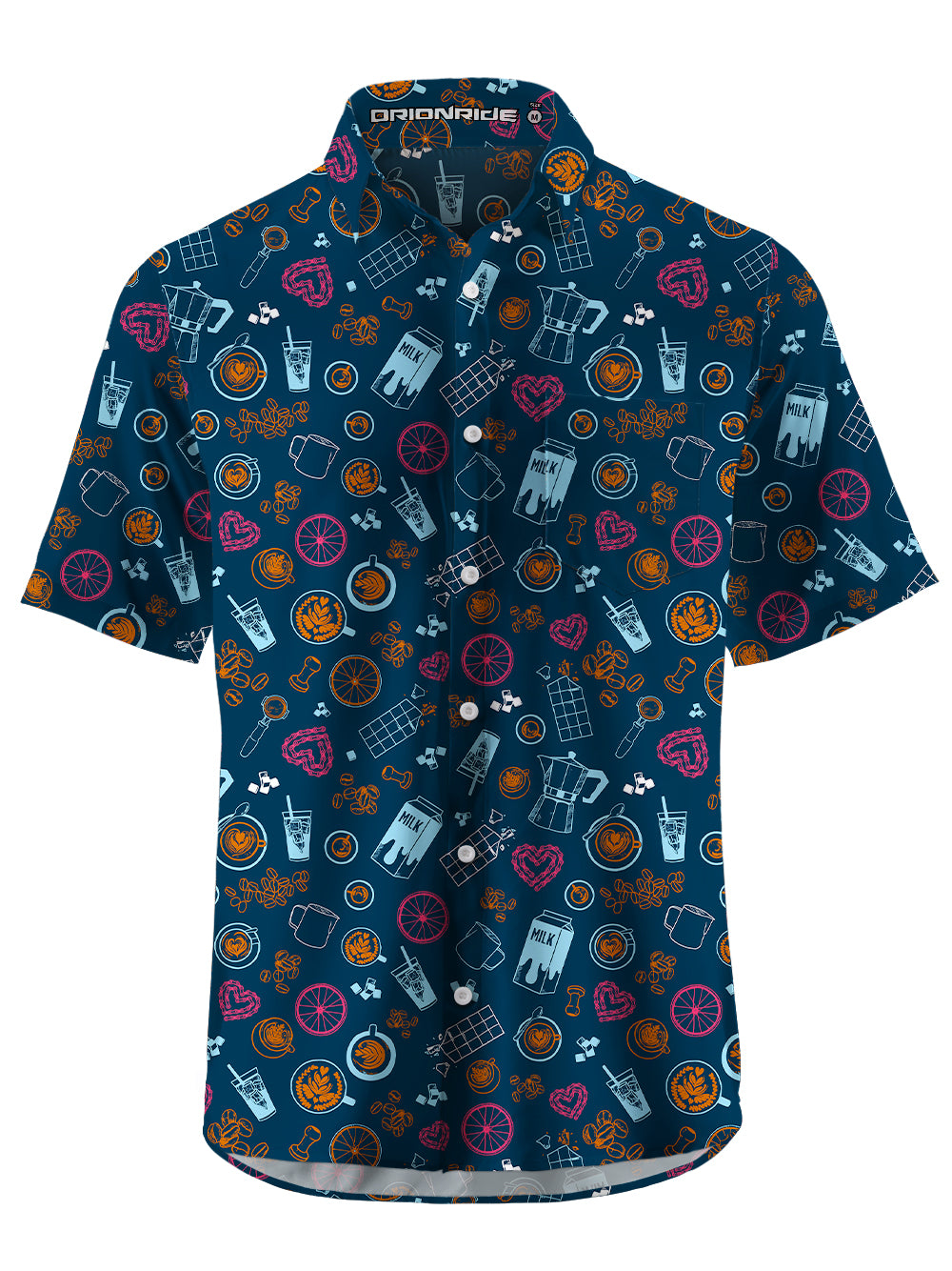 Orionride Happy Drinks Zipper Pockets Ultra Lightweight Short Sleeves Gravel Shirt