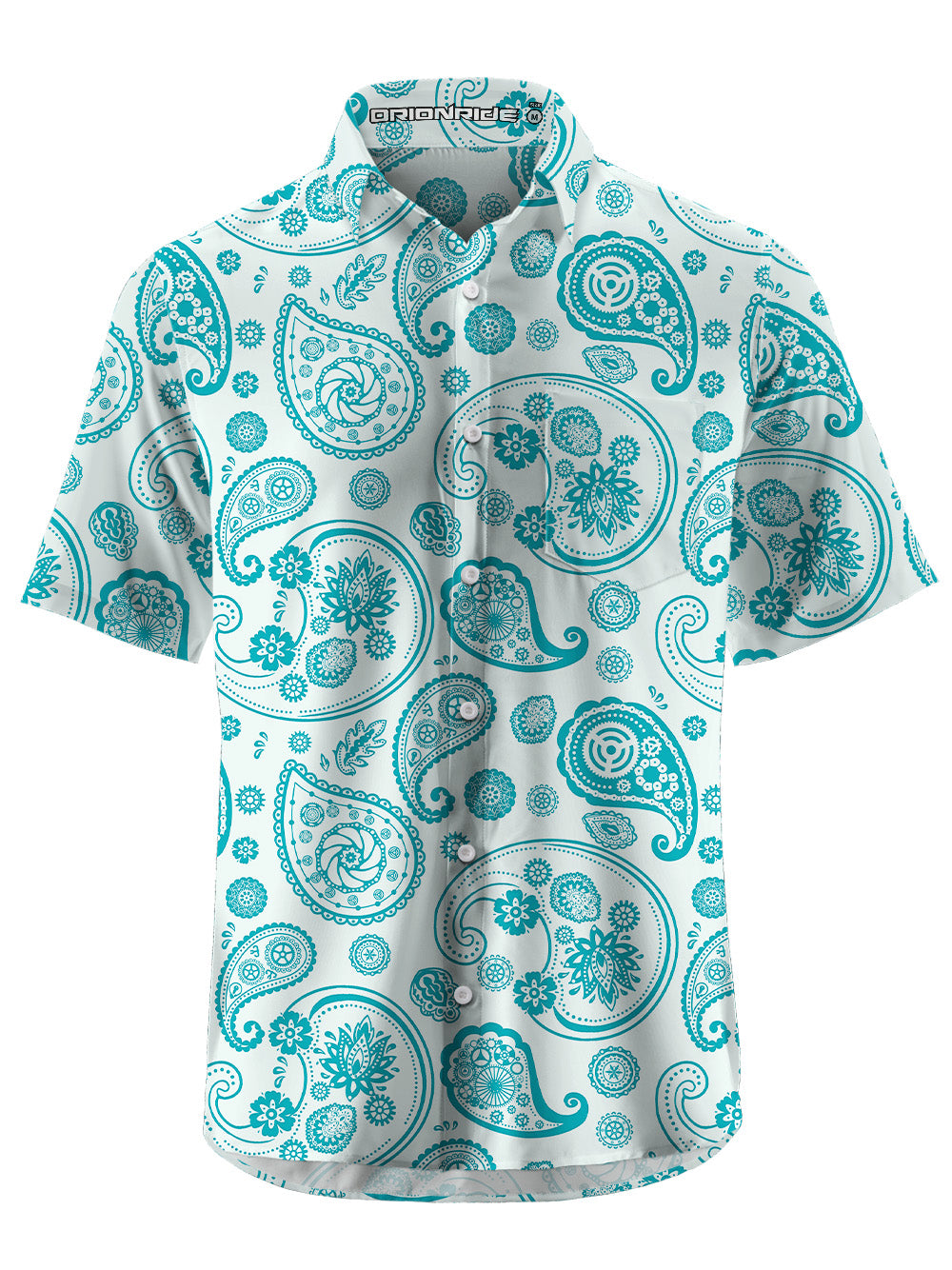 Orionride Cashew Flower Zipper Pockets Ultra Lightweight Short Sleeves Gravel Shirt