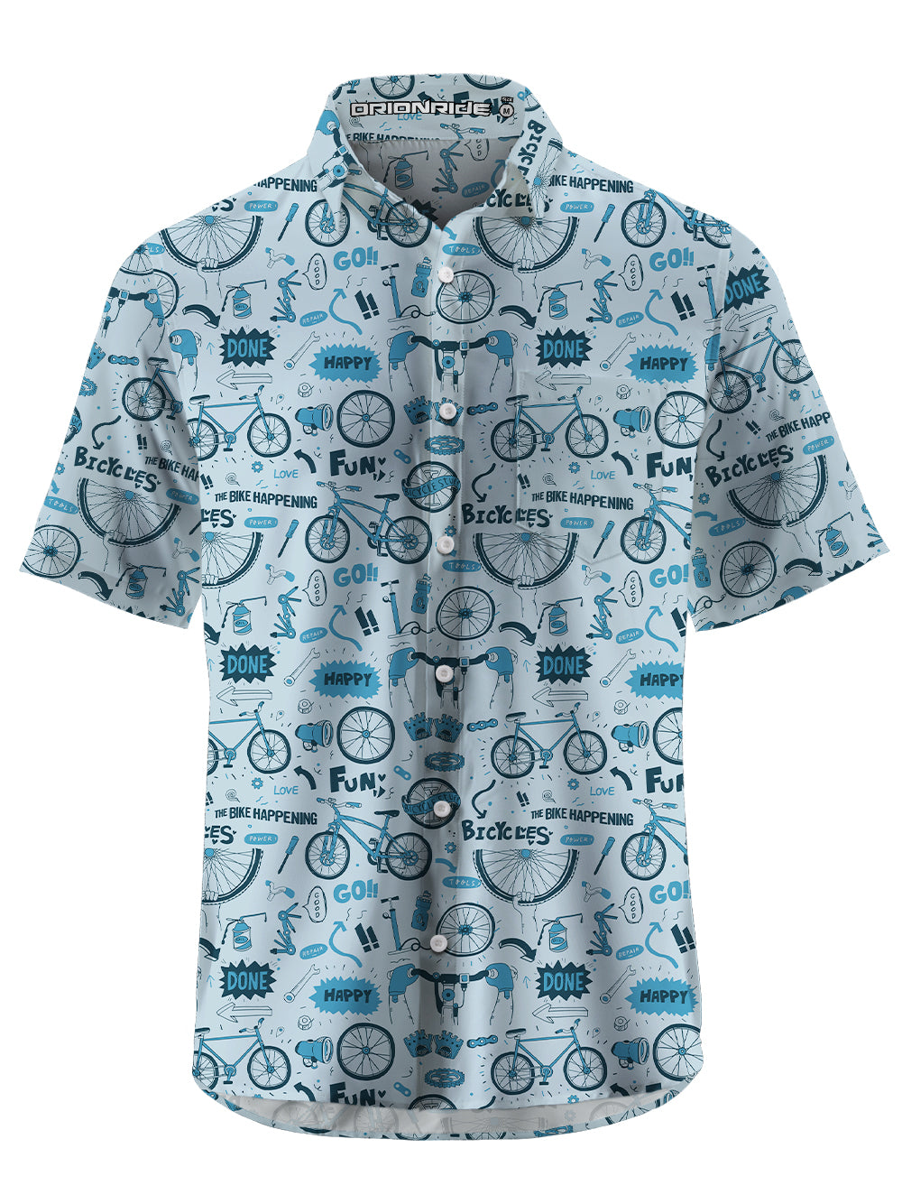 Orionride The Joy Of Bicycles Zipper Pockets Ultra Lightweight Short Sleeves Gravel Shirt
