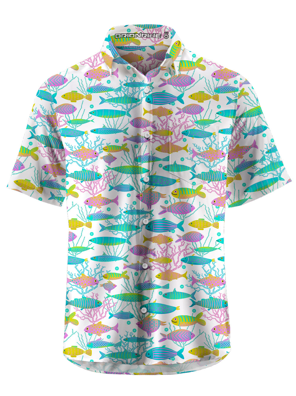 Orionride Coral Chain Zipper Pockets Ultra Lightweight Short Sleeves Gravel Shirt