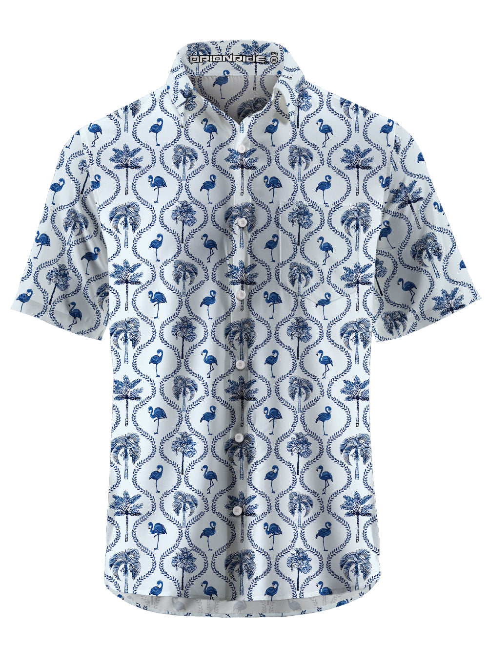 Orionride Passionate Flamingo Zipper Pockets Ultra Lightweight Short Sleeves Gravel Shirt