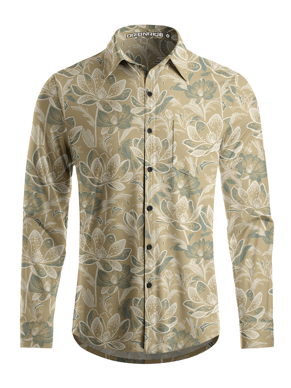 Orionride Stippled Stems Men's Stretchy Breathable Long Sleeve Gravel Shirt
