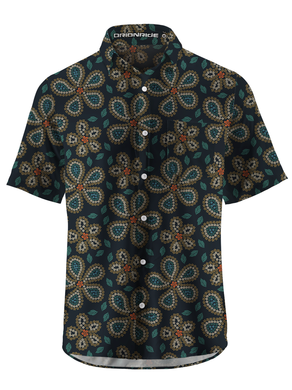Orionride Bohemian Cadence Zipper Pockets Ultra Lightweight Short Sleeves Gravel Shirt