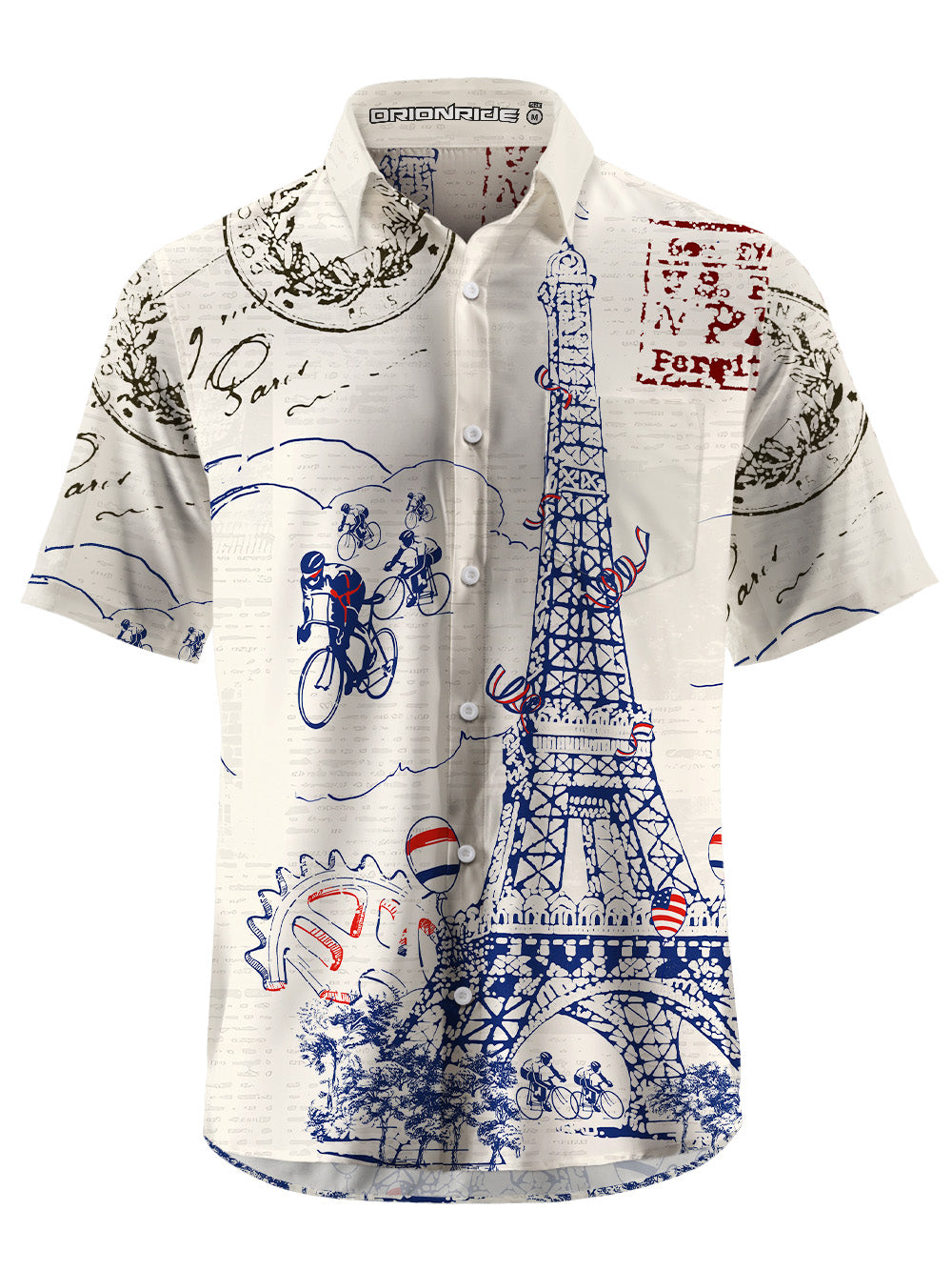 Orionride Arrival In Paris Zipper Pockets Ultra Lightweight Short Sleeves Gravel Shirt