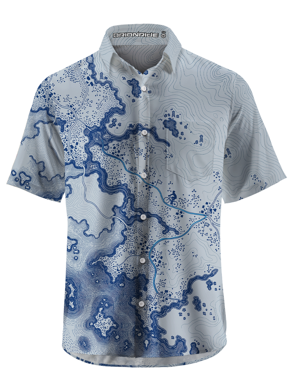 Orionride Trail Map Zipper Pockets Ultra Lightweight Short Sleeves Gravel Shirt
