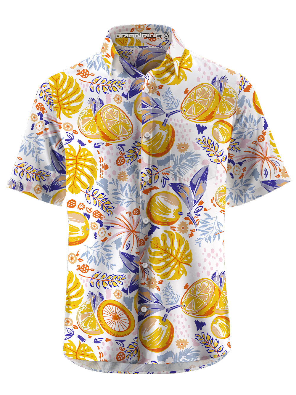 Orionride Juicy Orange Zipper Pockets Ultra Lightweight Short Sleeves Gravel Shirt