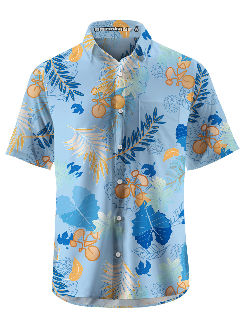 Orionride Dancing Leaves Zipper Pockets Ultra Lightweight Short Sleeves Gravel Shirt