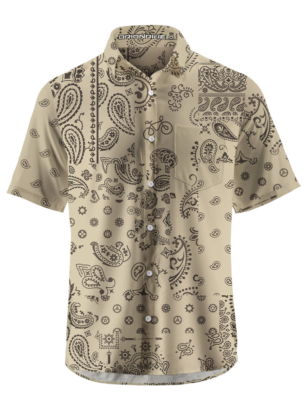 Orionride Gear Cashew Flower Zipper Pockets Ultra Lightweight Short Sleeves Gravel Shirt