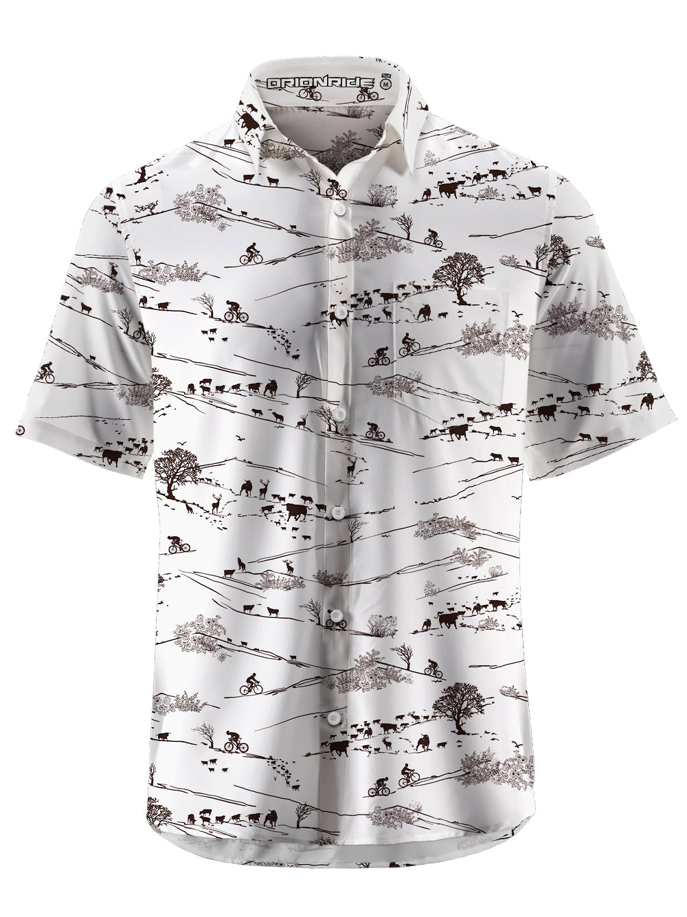 Orionride Natural Scenery Zipper Pockets Ultra Lightweight Short Sleeves Gravel Shirt