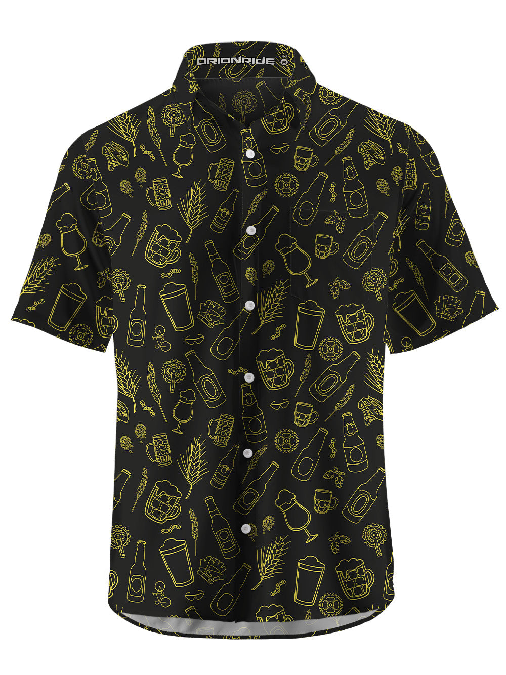 Orionride The Joy Of Beer Zipper Pockets Ultra Lightweight Short Sleeves Gravel Shirt