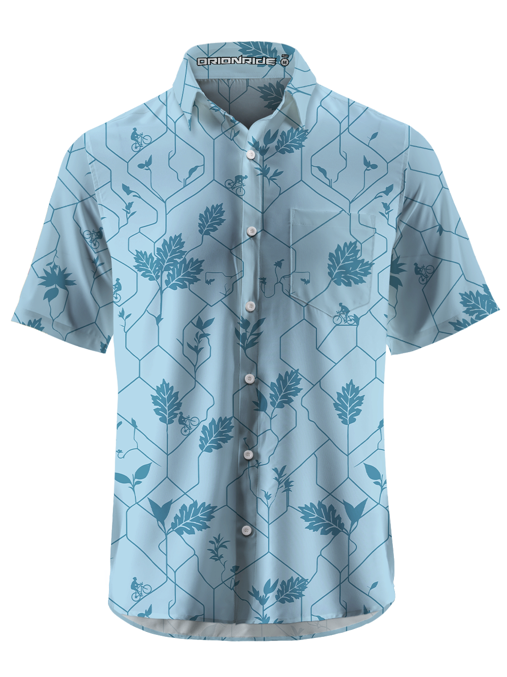 Orionride Floral Cycling Zipper Pockets Ultra Lightweight Short Sleeves Gravel Shirt