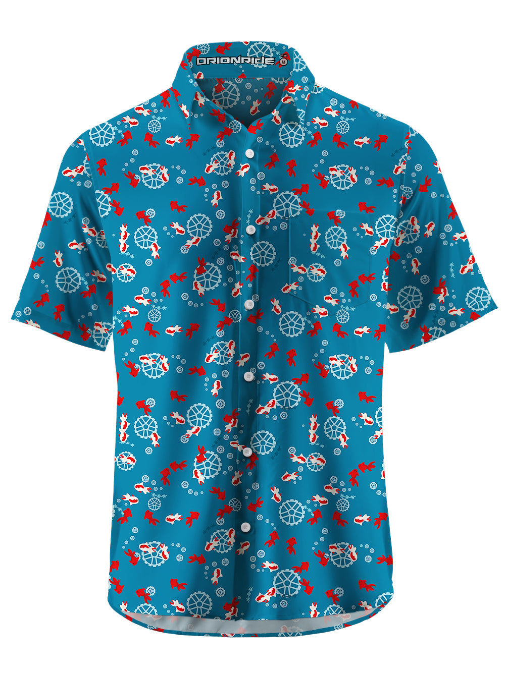 Orionride Undersea Goldfish Zipper Pockets Ultra Lightweight Short Sleeves Gravel Shirt