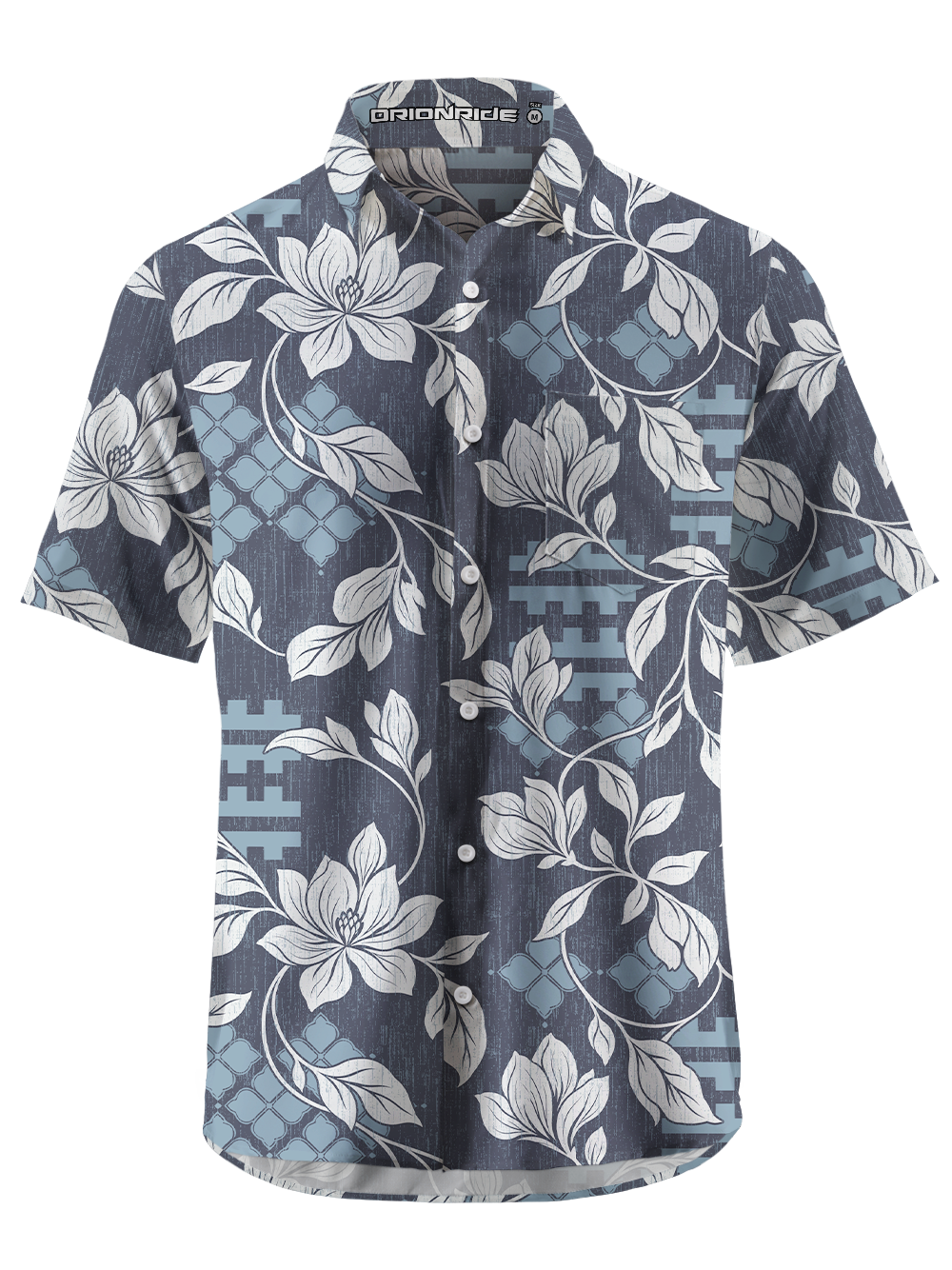 Orionride Retro Aloha Zipper Pockets Ultra Lightweight Short Sleeves Gravel Shirt