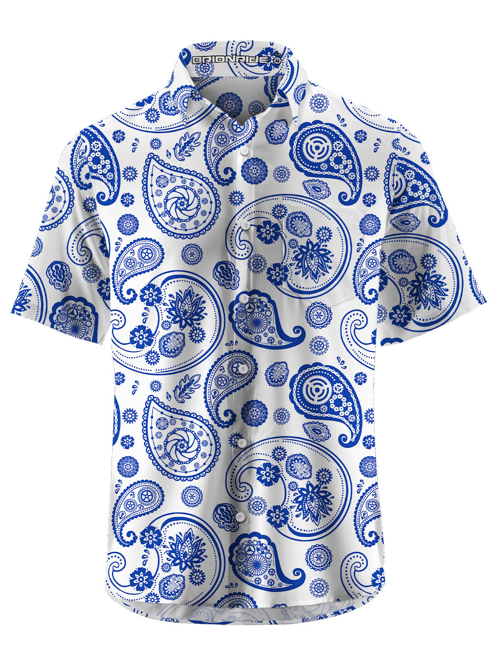 Orionride Cashew Flower Zipper Pockets Ultra Lightweight Short Sleeves Gravel Shirt