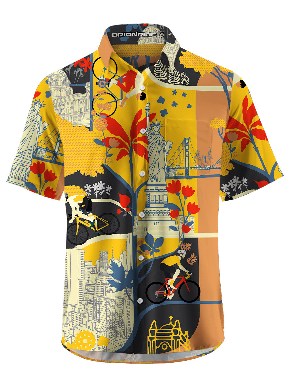 Orionride Cycling Scenery Zipper Pockets Ultra Lightweight Short Sleeves Gravel Shirt