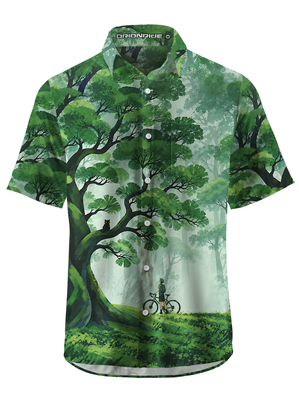 Orionride Forest Sanctuary Zipper Pockets Ultra Lightweight Short Sleeves Gravel Shirt