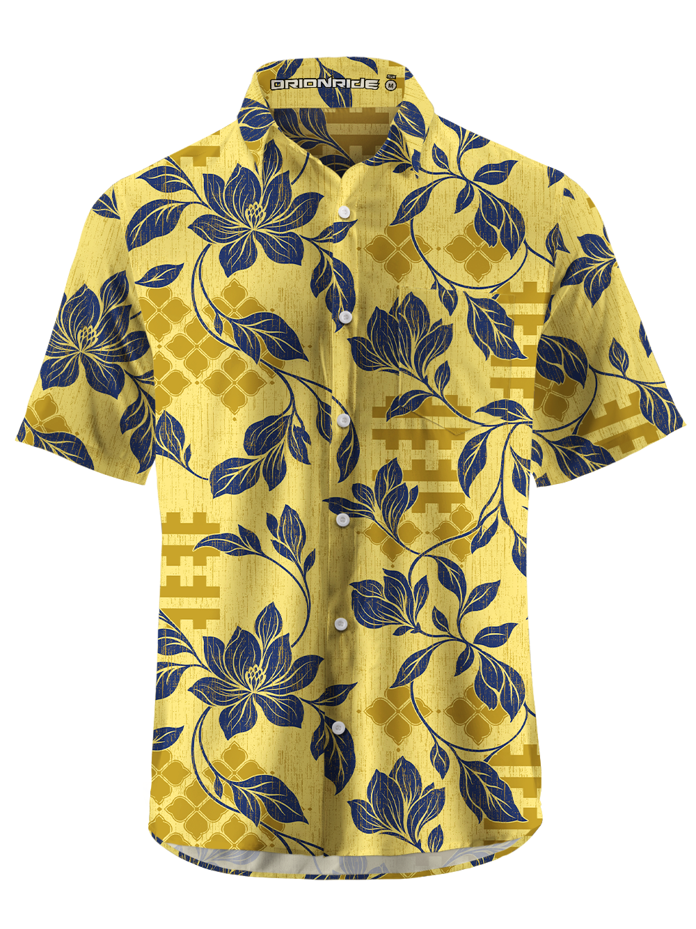 Orionride Retro Aloha Zipper Pockets Ultra Lightweight Short Sleeves Gravel Shirt