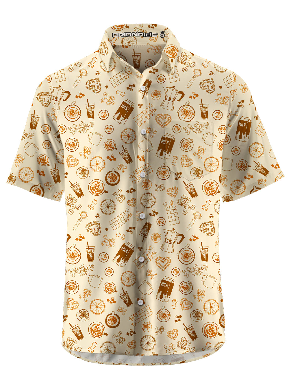 Orionride Happy Drinks Zipper Pockets Ultra Lightweight Short Sleeves Gravel Shirt