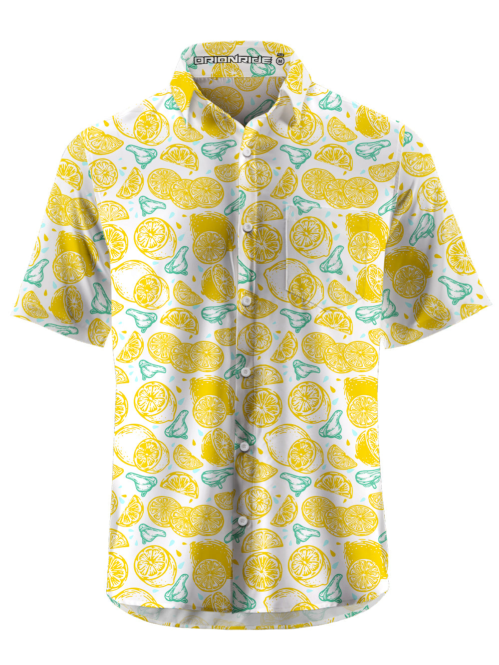 Orionride Juicy Lemon Zipper Pockets Ultra Lightweight Short Sleeves Gravel Shirt