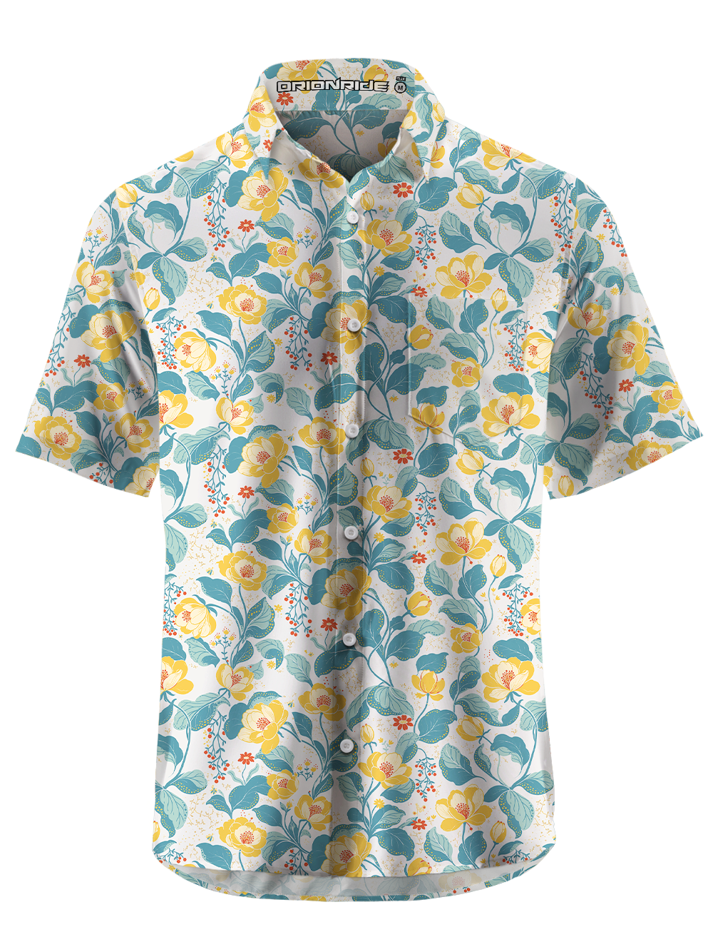 Orionride Cherokee Rose Zipper Pockets Ultra Lightweight Short Sleeves Gravel Shirt