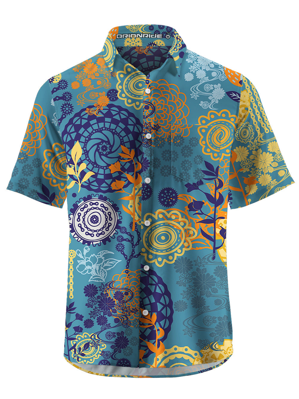 Orionride Magical Flowers Zipper Pockets Ultra Lightweight Short Sleeves Gravel Shirt