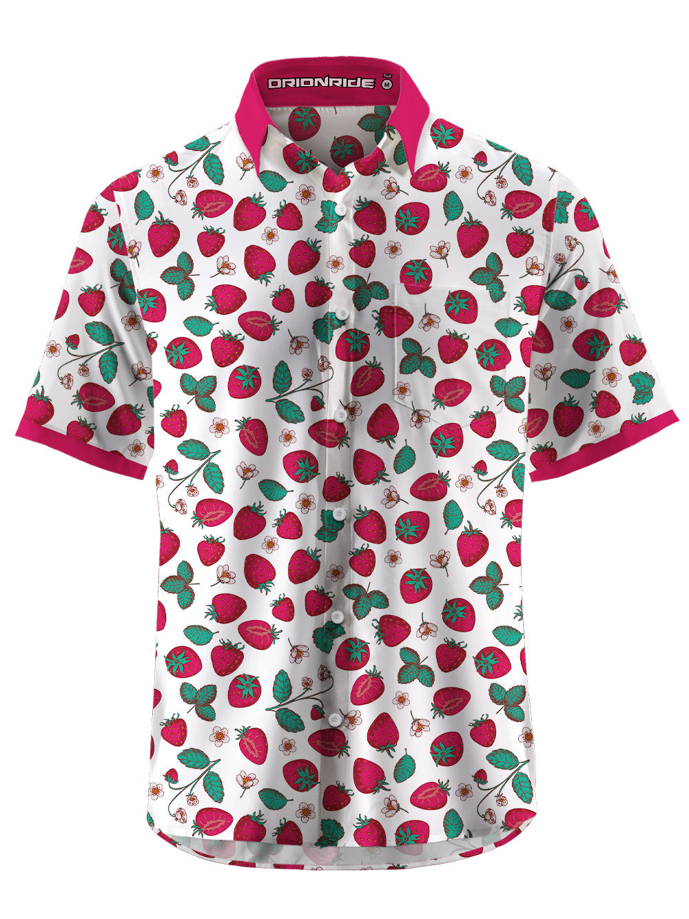 Orionride Strawberry Diary Zipper Pockets Ultra Lightweight Short Sleeves Gravel Shirt