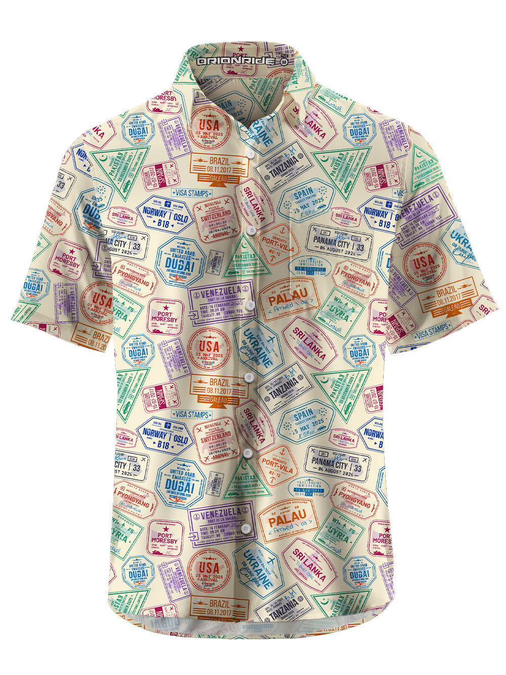 Orionride Colorful Passport Ultra Lightweight Short Sleeves Hawaiian shirt