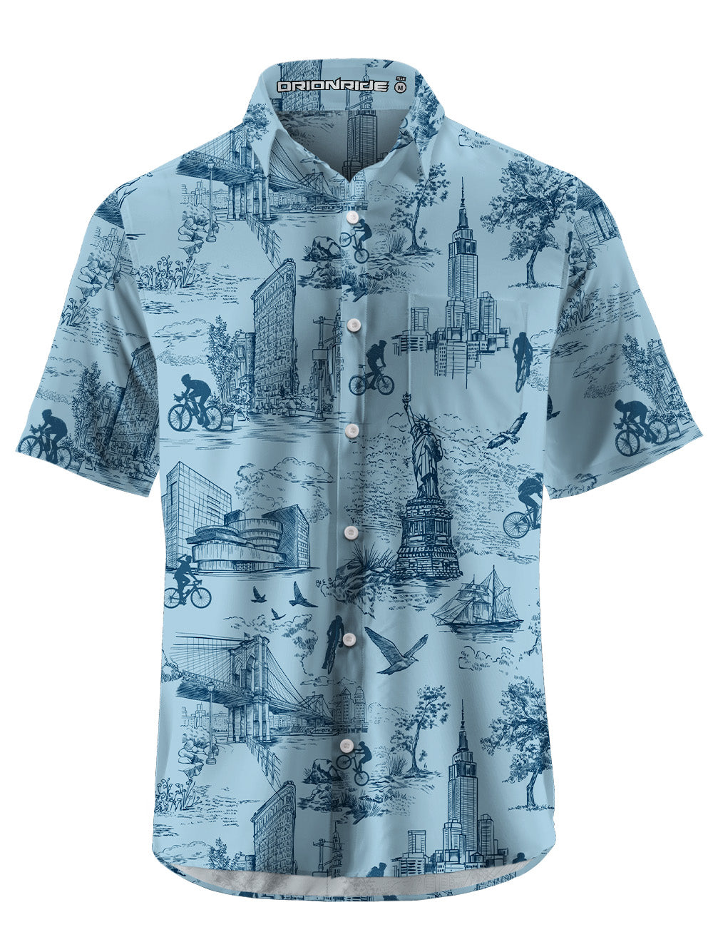 Orionride New York Diary Zipper Pockets Ultra Lightweight Short Sleeves Gravel Shirt