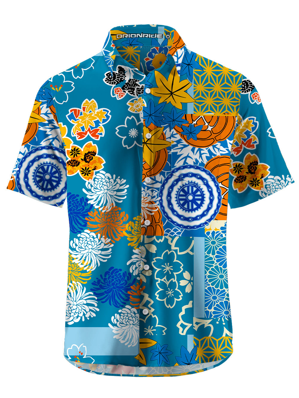 Orionride Unique Gear Flower Short Sleeves Hawaiian shirt
