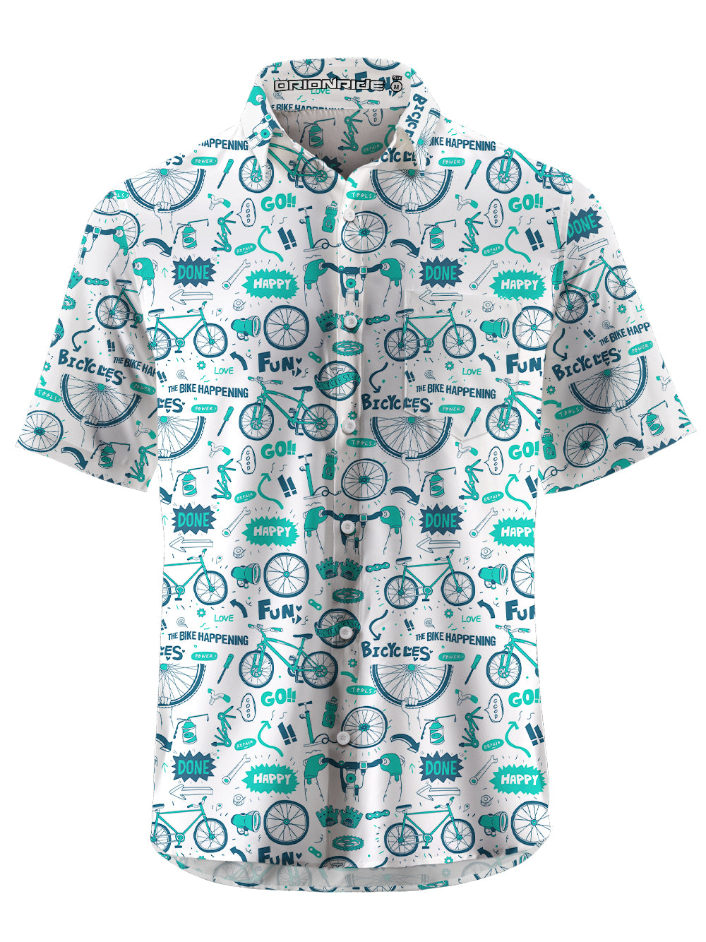 Orionride The Joy Of Bicycles Zipper Pockets Ultra Lightweight Short Sleeves Gravel Shirt