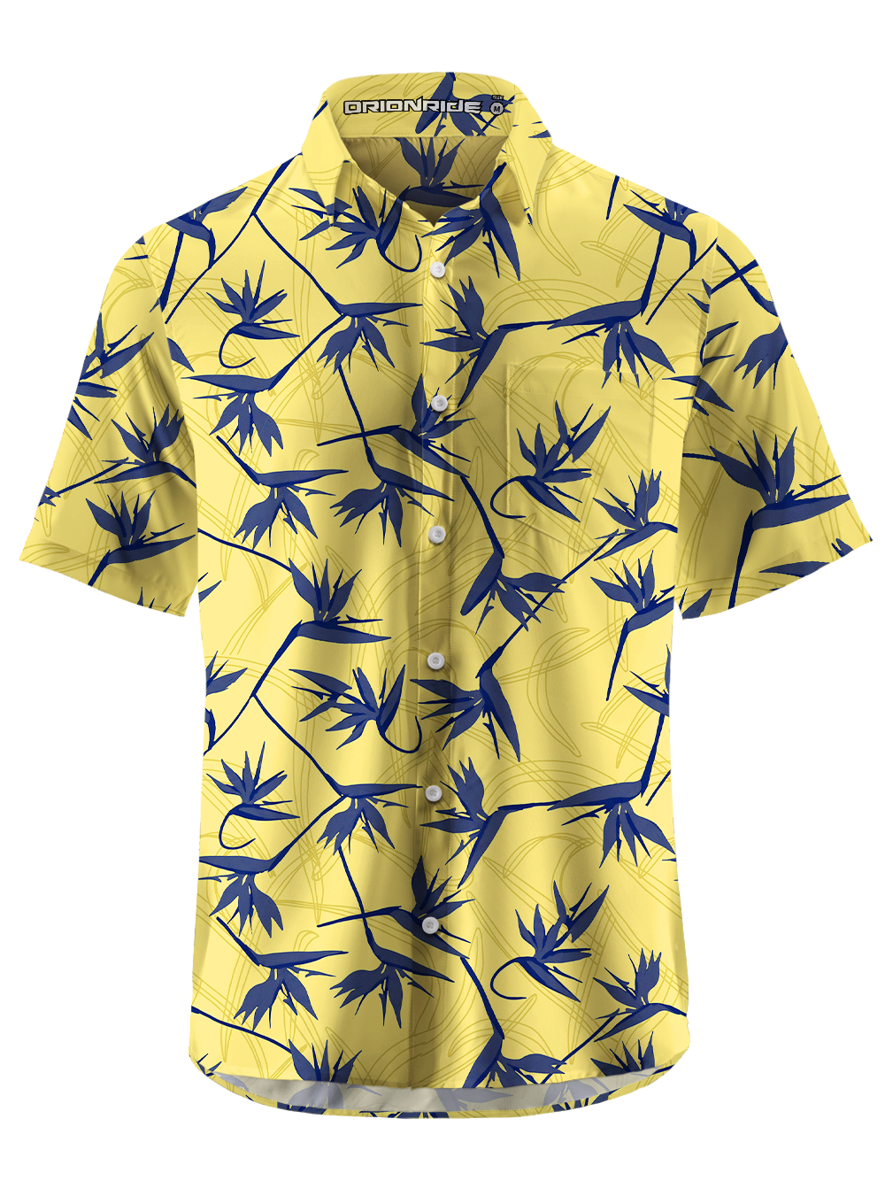 Orionride Birds of Paradise Zipper Pockets Ultra Lightweight Short Sleeves Gravel Shirt