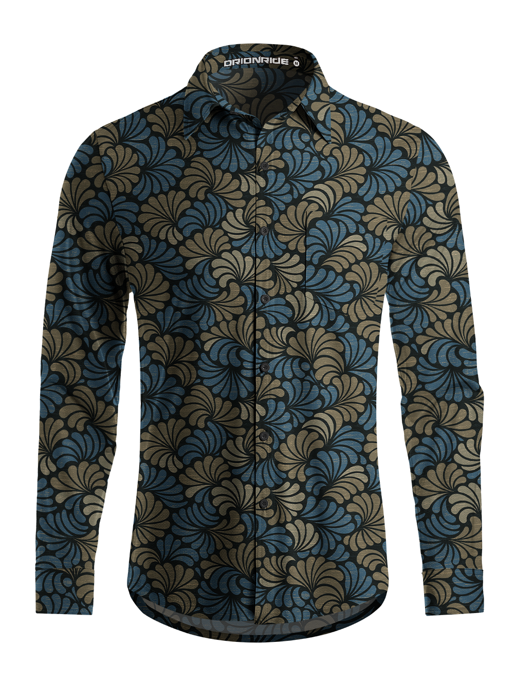 Orionride Abstract Petals Men's Stretchy Breathable Long Sleeve Gravel Shirt