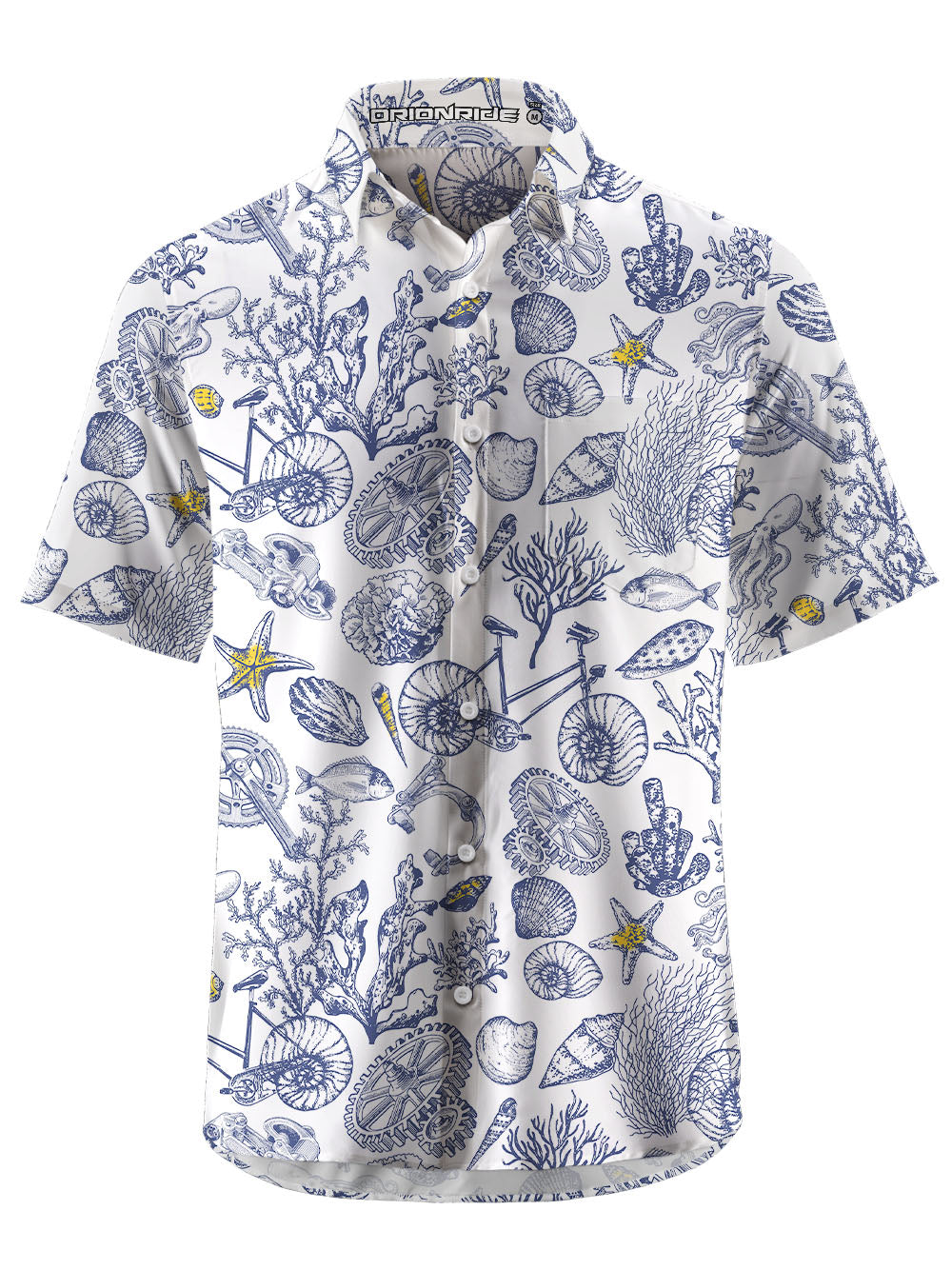 Orionride Undersea Kingdom Zipper Pockets Ultra Lightweight Short Sleeves Gravel Shirt