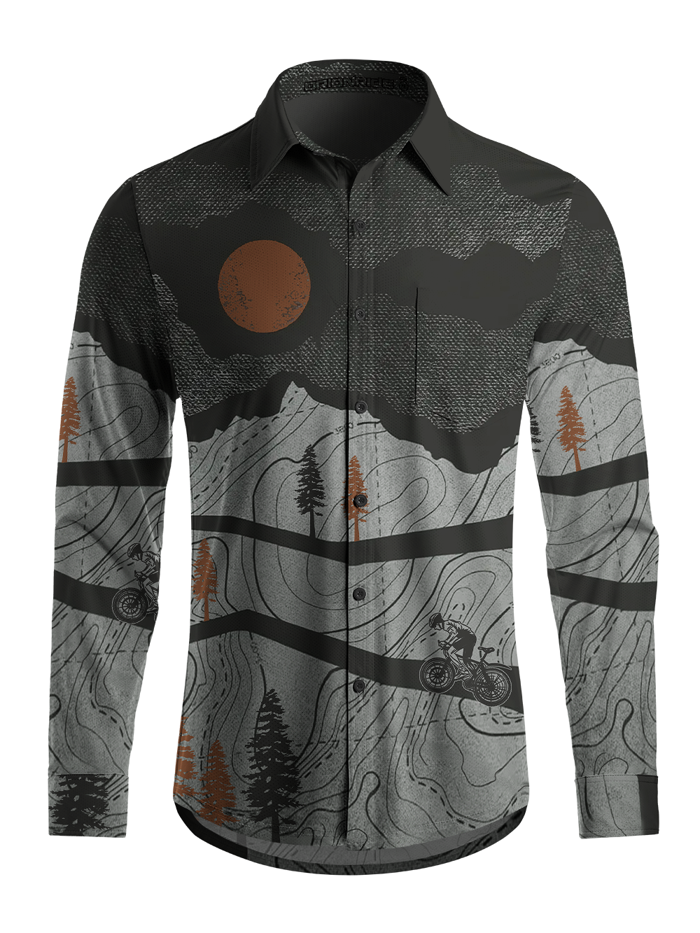 Orionride Under The Blazing Sun Men's Stretchy Breathable Long Sleeve Gravel Shirt
