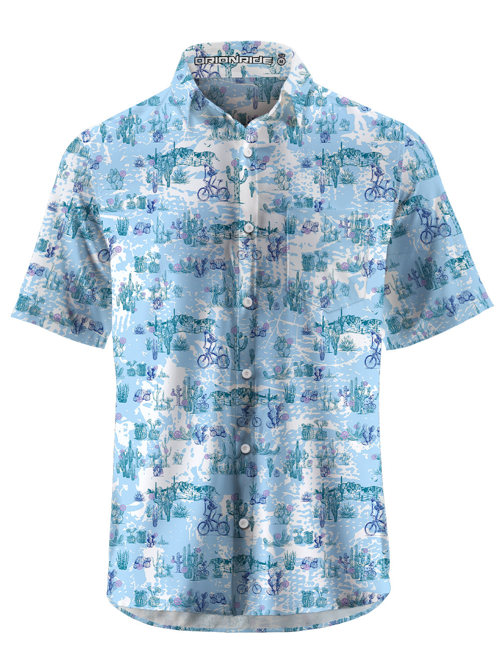 Orionride Dense Cactus Zipper Pockets Ultra Lightweight Short Sleeves Gravel Shirt