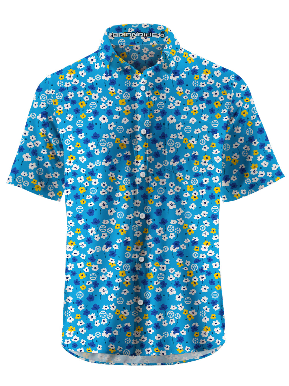 Orionride Floral Gear Zipper Pockets Ultra Lightweight Short Sleeves Gravel Shirt