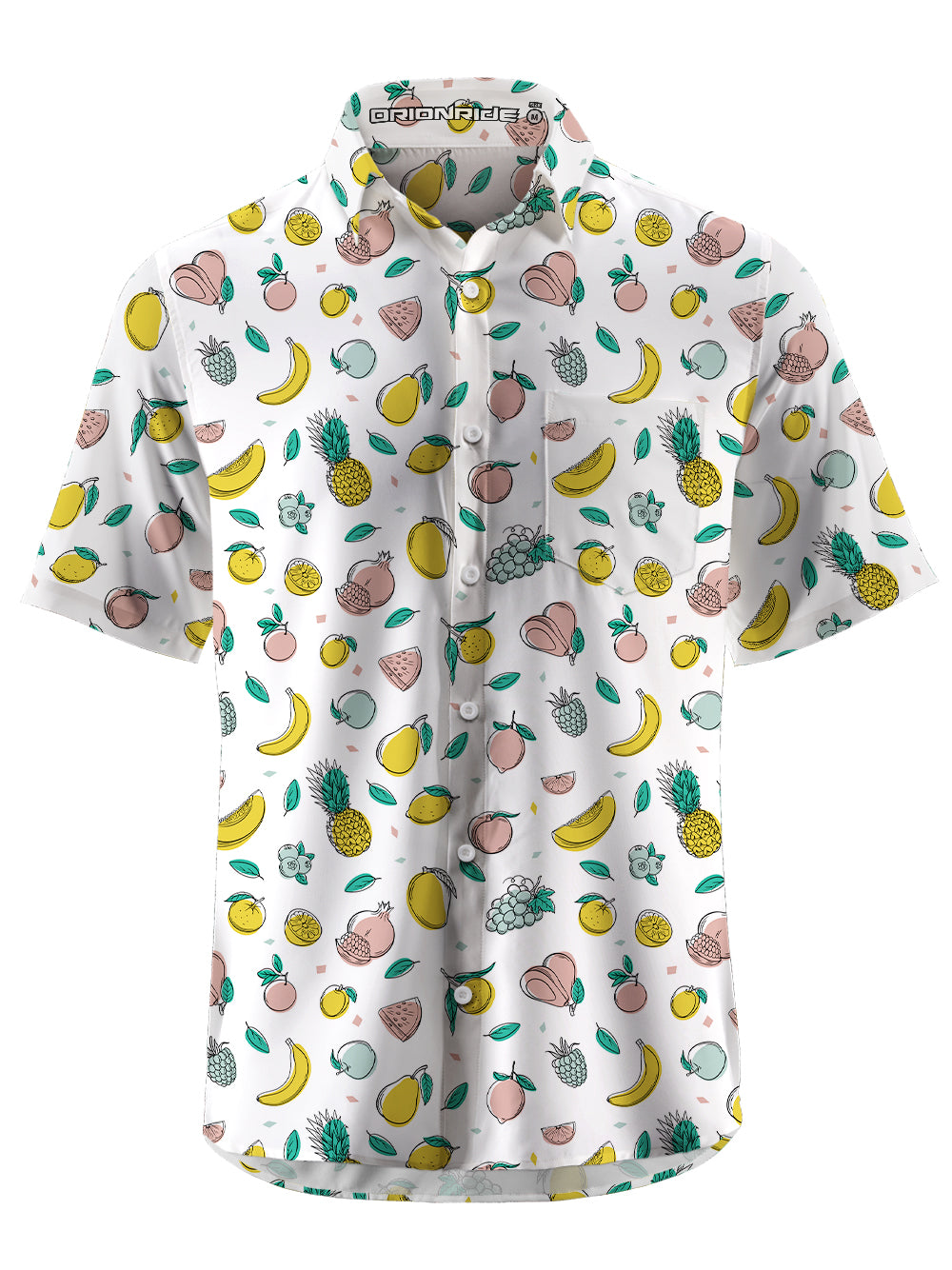 Orionride Various Fruits Zipper Pockets Ultra Lightweight Short Sleeves Gravel Shirt