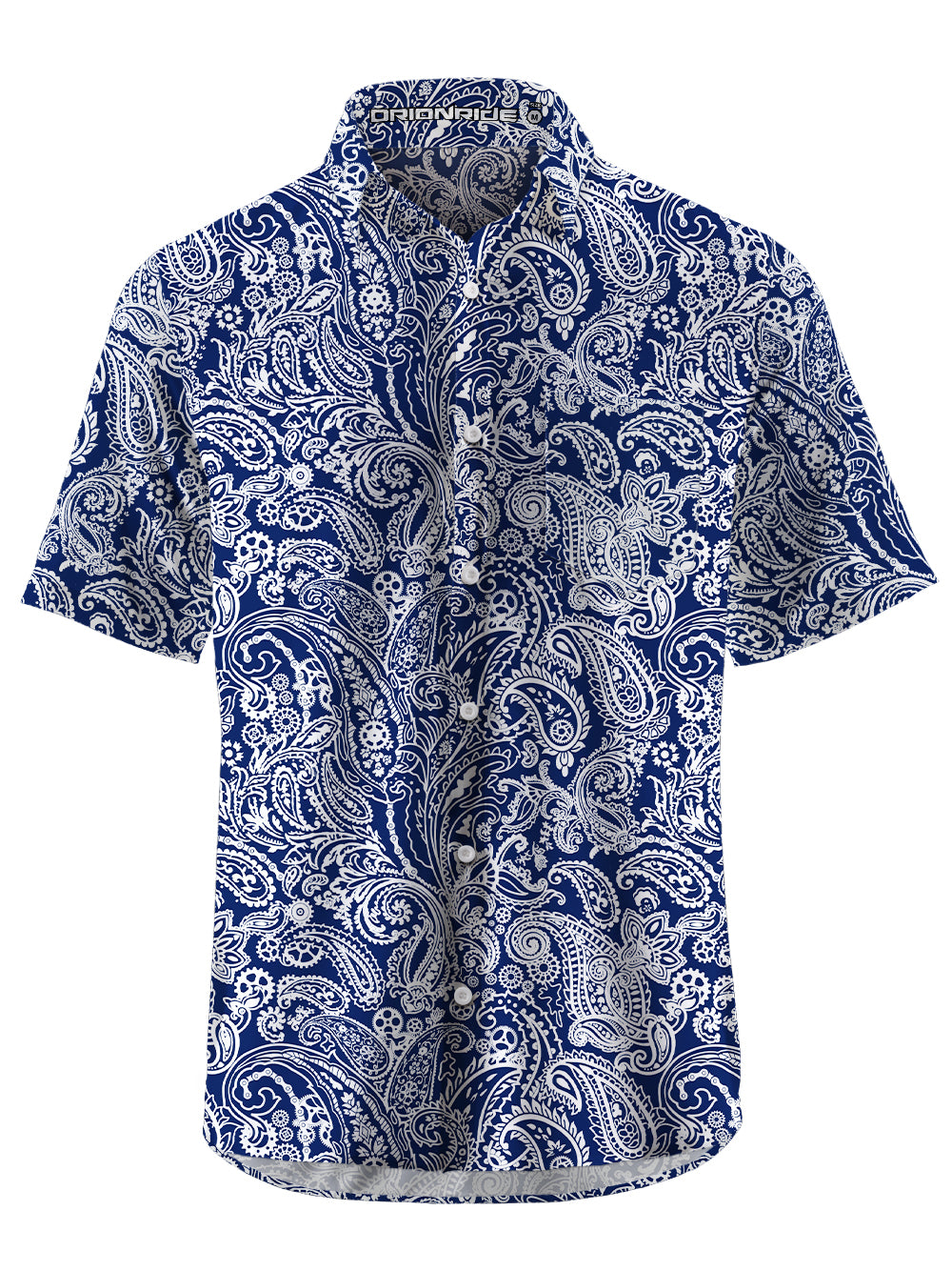Orionride Cashew Flower Kingdom Zipper Pockets Ultra Lightweight Short Sleeves Gravel Shirt